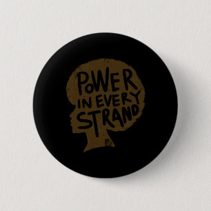 Power in jedem Strang-Afro-Strichaufkleber Button