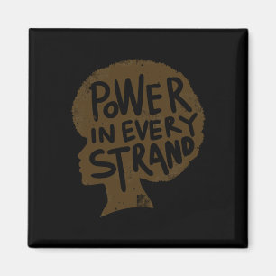 Power in jedem Strang-Afro-Strichaufkleber Magnet