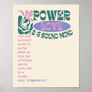 Power, Liebe und Sound-Mind/Christlich Art/Text Poster