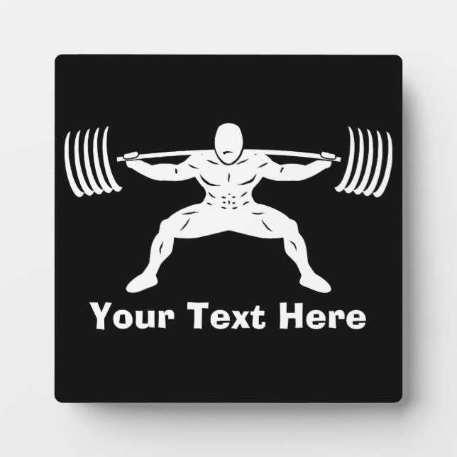 "POWER LIFTING"-Power-Squat-Logo - individuell anp Fotoplatte (Vorderseite)