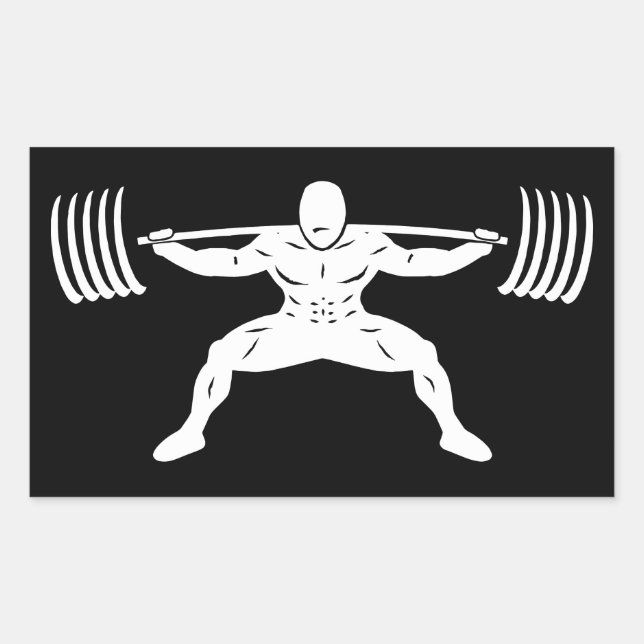 "POWER LIFTING" Sumo Power Squat Illustration Rechteckiger Aufkleber (Vorderseite)