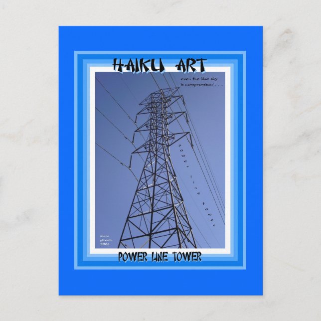 Power Line Tower Haiku Art Collection Postkarte (Vorderseite)