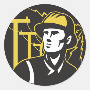 Power Lineman Electrician Electrician Electric Wor Runder Aufkleber
