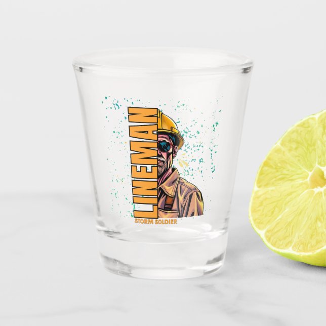 Power Lineman Shot glass Schnapsglas (Vorderseite)