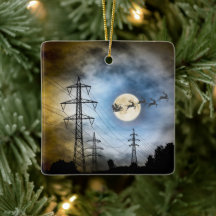 Power Lines, Weihnachten und Vollmond Weihnachten