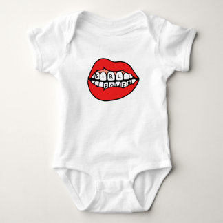 Power-Lippen Baby Strampler