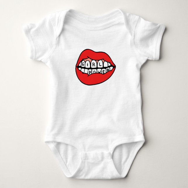 Power-Lippen Baby Strampler (Vorderseite)