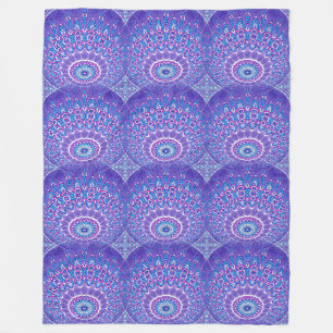 Power Mandala Nahtloses Muster 3 Fleecedecke