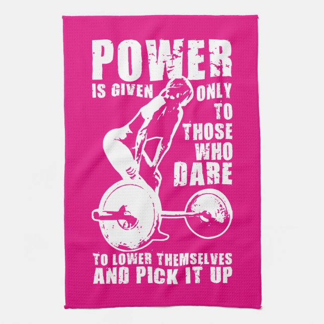 POWER. Motivierend Weiblichkeitsarbeit für Frauen Handtuch (Vertikal)