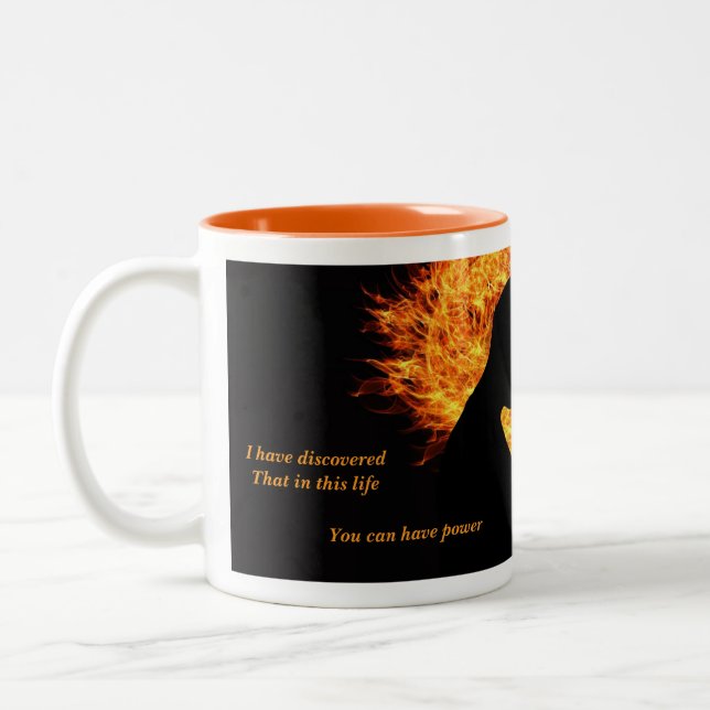 Power oder Liebe auswählen Zweifarbige Tasse (Links)