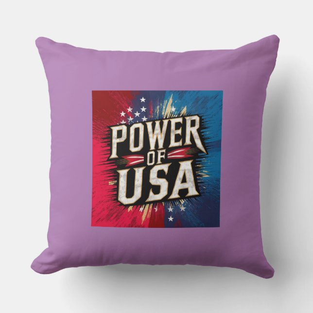 Power of USA Coussin - Drapeau américain patriotiq (Recto)