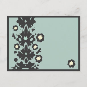 Power-Postkarte Aqua und Schwarze Blume Postkarte