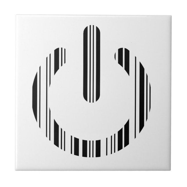 POWER-SCHALTFLÄCHE BAR CODE Power-Up-Muster Fliese (Vorderseite)
