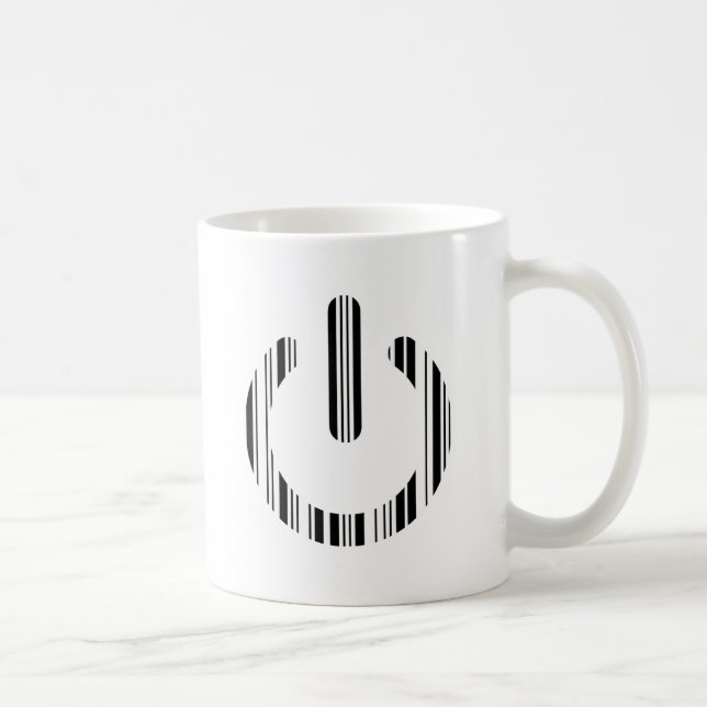 POWER-SCHALTFLÄCHE BAR CODE Power-Up-Muster Kaffeetasse (Rechts)