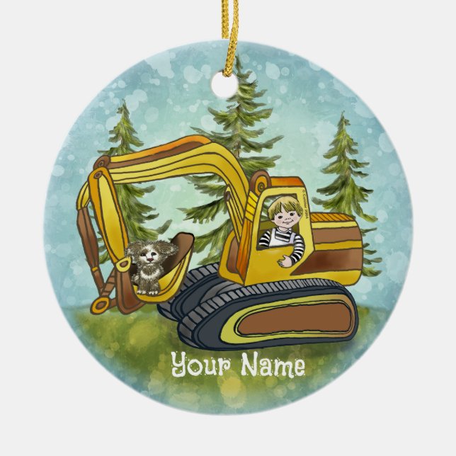 Power Shovel Kid-Ornament Keramik Ornament (Vorne)