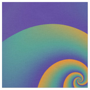 Power Spirals Fraktal - orange blau + Ihre Ideen Stoff