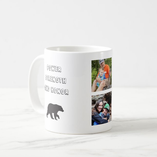 Power Stärke und Ehrensohn Kaffeetasse (Vorderseite Links)