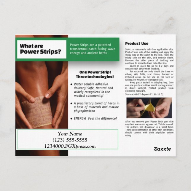 Power Strip Post Cards Postkarte (Rückseite)