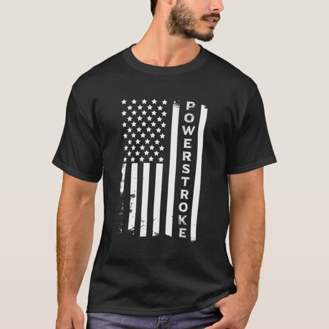 Power Stroke American Flag T-Shirt (Vorderseite)