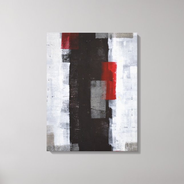 'Power Trip' Abstrakte Schwarz-Weiß-Kunst Leinwanddruck (Vorderseite)