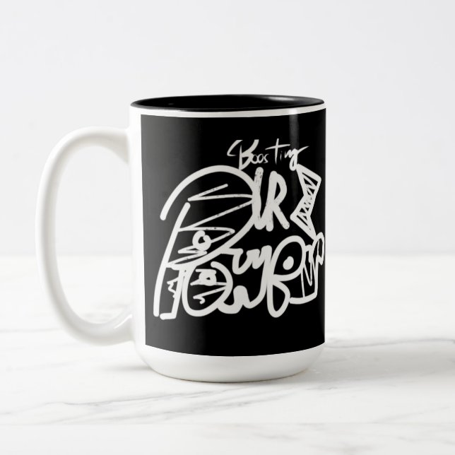 Power-Typisierung ankurbeln Zweifarbige Tasse (Links)