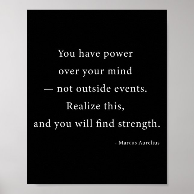 Power über deinen Geist Marcus Aurelius Stoic Phil Poster (Vorne)