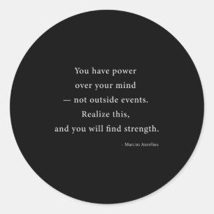 Power über deinen Geist Marcus Aurelius Stoic Phil Runder Aufkleber