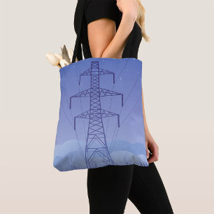 Power-Übertragungsturm am Night Sky Tasche