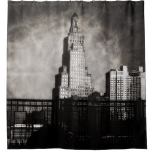 Power-und Licht-Gebäude, Kansas City, Grunge Duschvorhang
