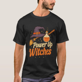 Power Up Witches - Retro Halloween Magic Design T-Shirt