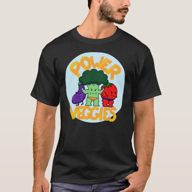 Power Veggies Muscle Bodybuilder Gemüse Klasse T-Shirt (Vorderseite)