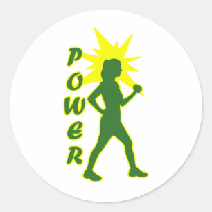 Power Walker Runder Aufkleber