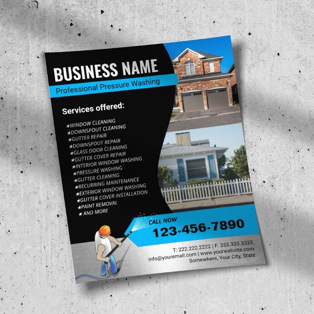 Power waschen Washer Pro Hausreinigung Flyer (Von Creator hochgeladen)