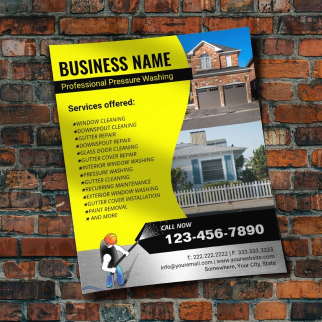 Power Washer Pressure Washing Foto House Reinigung Flyer (Von Creator hochgeladen)