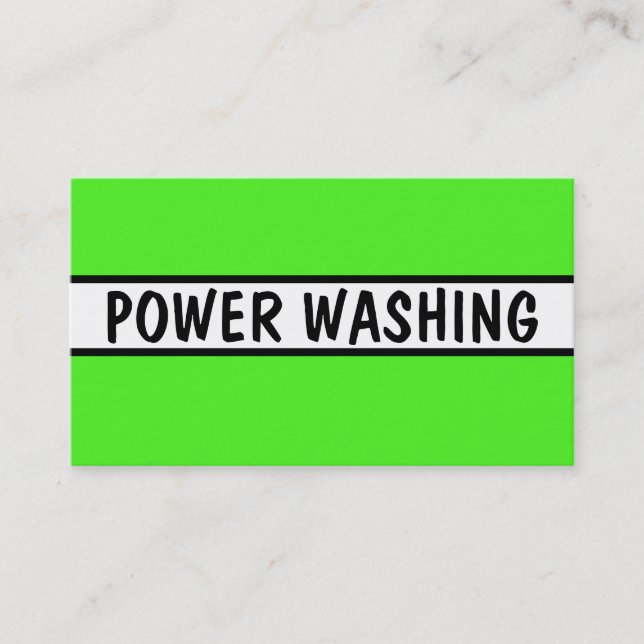 Power Washing Neon Green Visitenkarte (Vorderseite)