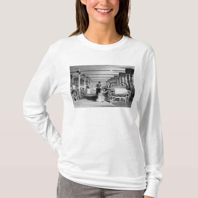 Power-Webstuhl-Spinnen, graviert von J. Tingle, T-Shirt (Vorderseite)