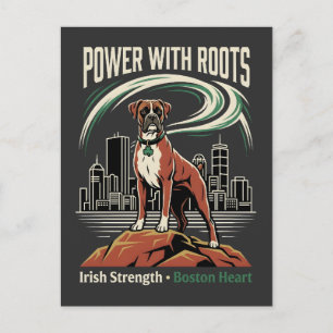 Power With Roots Boxer Boston Postkarte