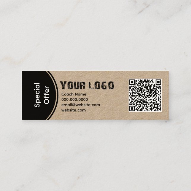Power Yoga Business Card Mini Visitenkarte (Rückseite)