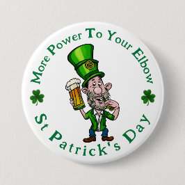 Power zu Ihrem Ellenbogen - St Patrick's Day Butto Button