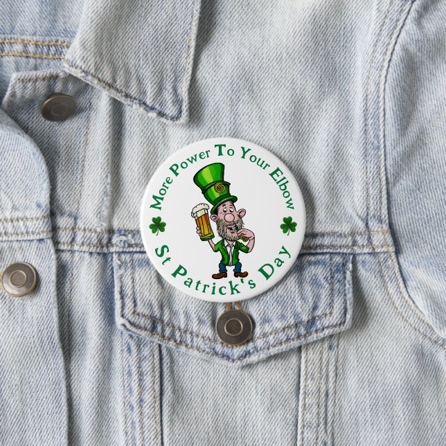 Power zu Ihrem Ellenbogen - St Patrick's Day Butto Button (Beispiel)