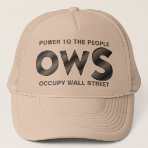 POWER ZUM OCCUPY WALL STREET DER MENSCHEN TRUCKERKAPPE