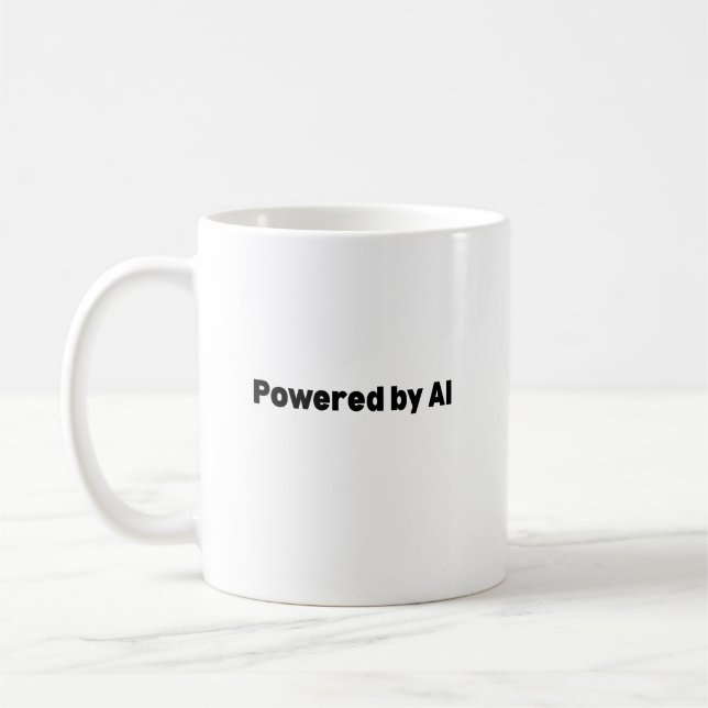 Powered by AI Mug – AI-Themed Gift for Techies  (Gauche)