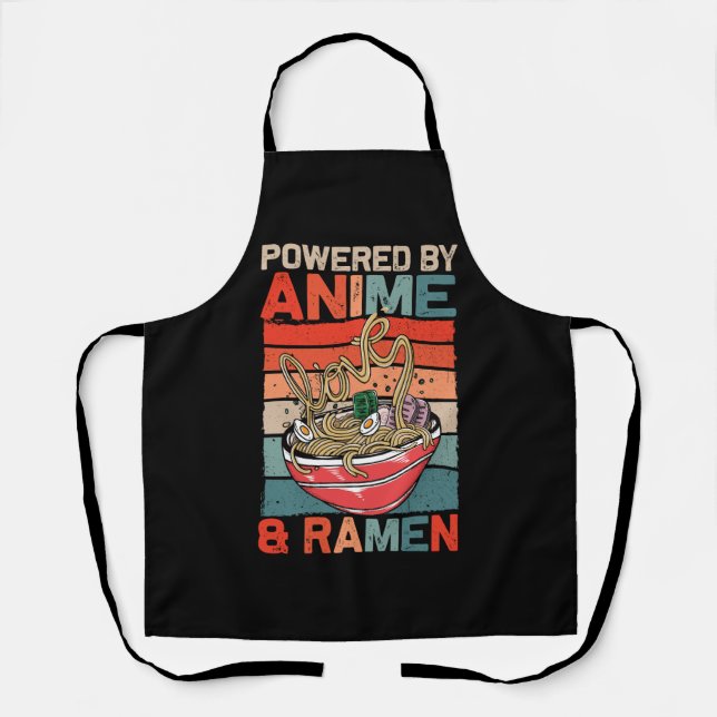 Powered by Anime und Ramen Liebe Anime Noodles Jap Schürze (Vorderseite)