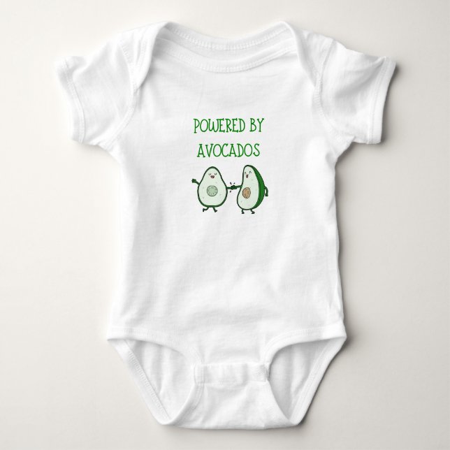 Powered by Avocados - Cooles Veganes Baby Shirt (Vorderseite)