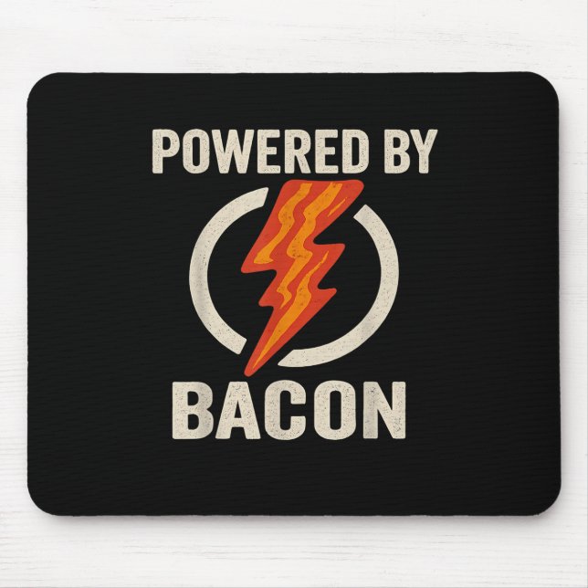 Powered by Bacon Funny Meat Lover Grillen Grill Ca Mousepad (Vorne)