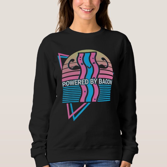 Powered By Bacon Powered By Bacon Retro Sweatshirt (Vorderseite)