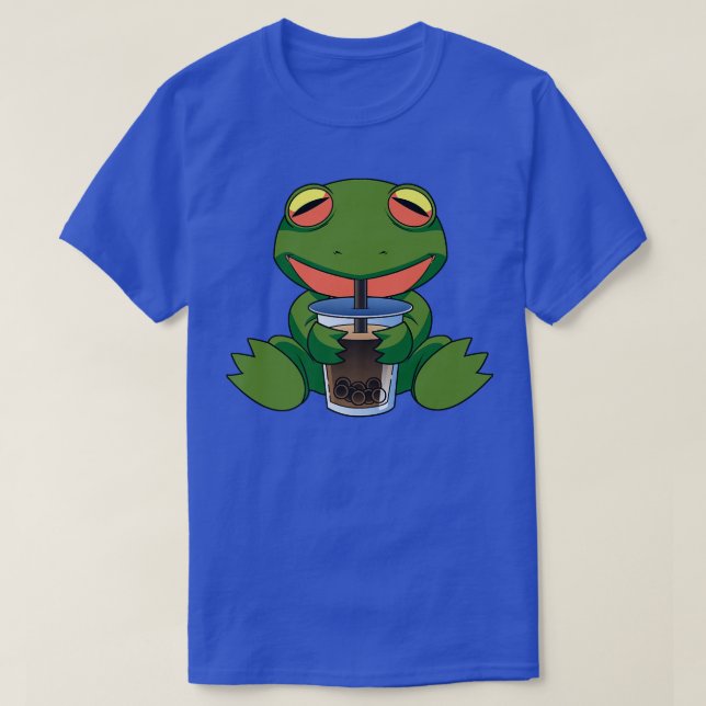 Powered by Boba Drink Frog Funny Women Liebe Boba  T-Shirt (Design vorne)