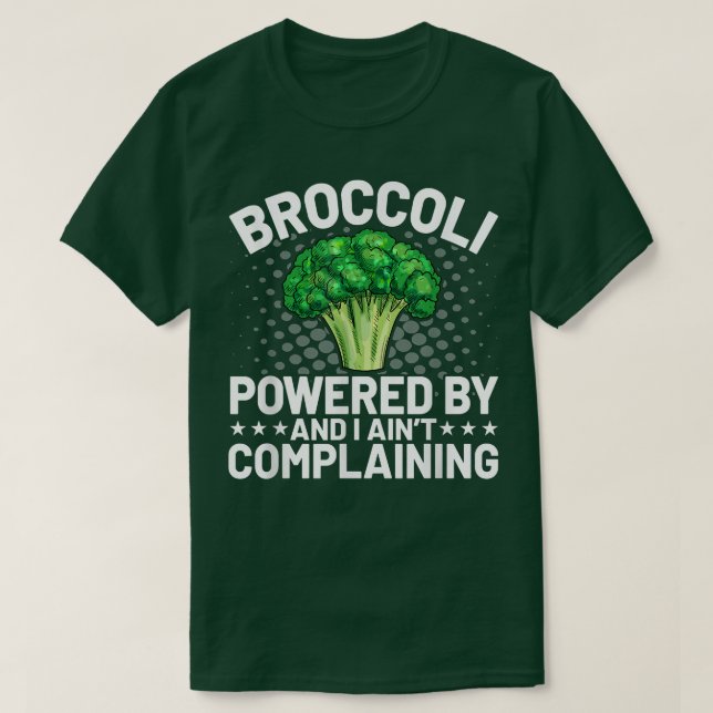 Powered by Broccoli Funny Broccoli Lover Vegan Ve T-Shirt (Design vorne)