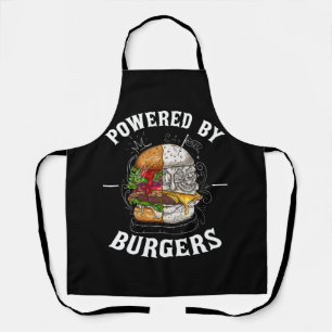 Powered by Burgers Fast Food Lover Beef Burger Fas Schürze