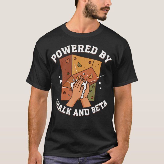 Powered By Chalk And Beta Klettern T-Shirt (Vorderseite)